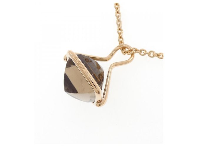Hermès Collana Hermes 750 Pink Gold Smoky Quartz Marrone - vista 4