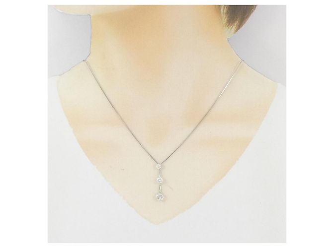 Autre Marque Collana con Diamanti Pt900 Pt850 Argento - vista 6
