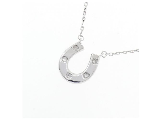 Autre Marque Collana Horseshoe in K14WG e Diamanti Argento - vista 3