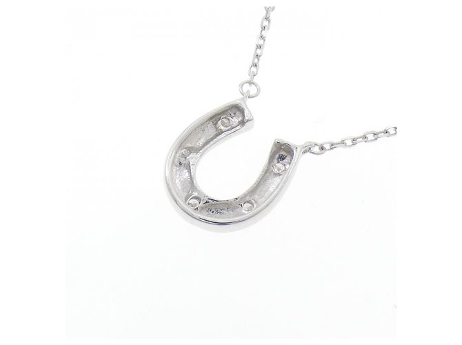 Autre Marque Collana Horseshoe in K14WG e Diamanti Argento - vista 4