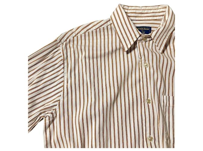 Autre Marque Camisa de algodón a rayas Woolrich Castaño Blanco Naranja - vista 3