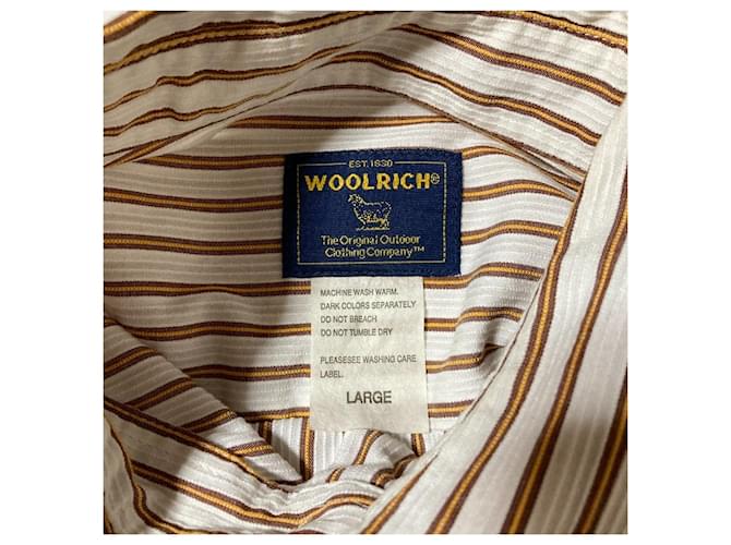 Autre Marque Camisa de algodón a rayas Woolrich Castaño Blanco Naranja - vista 4