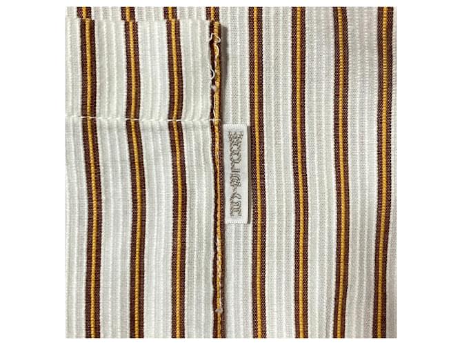 Autre Marque Camisa de algodón a rayas Woolrich Castaño Blanco Naranja - vista 5