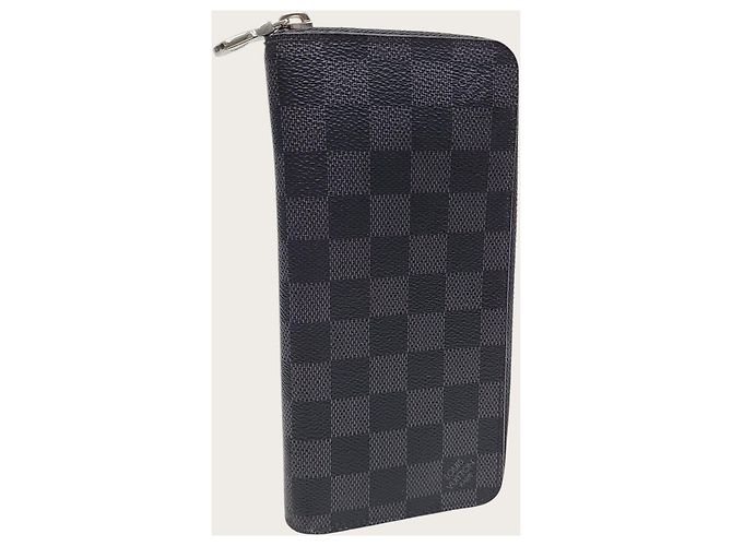Louis Vuitton Portafoglio verticale con zip Damier Graphite Nero - vista 3