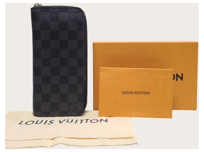 Louis Vuitton Portafoglio verticale con zip Damier Graphite Nero - vista 6