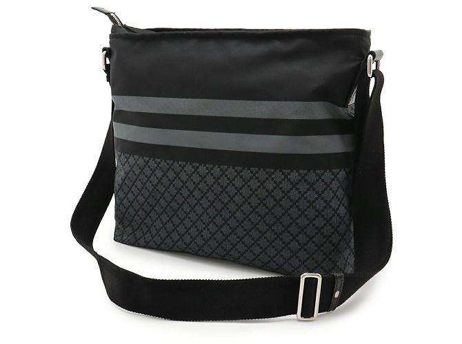 Borsa a tracolla Gucci Diamante Nylon e pelle Nero Grigio - vista 2