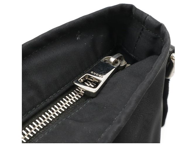 Borsa a tracolla Gucci Diamante Nylon e pelle Nero Grigio - vista 4