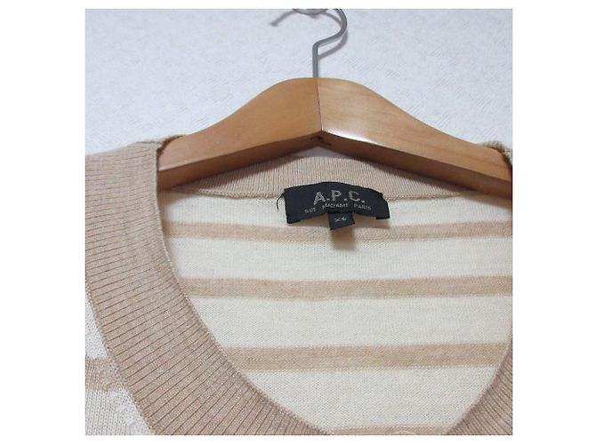 Apc A.P.C. Strickjacke mit Borten Beige - Ansicht 3