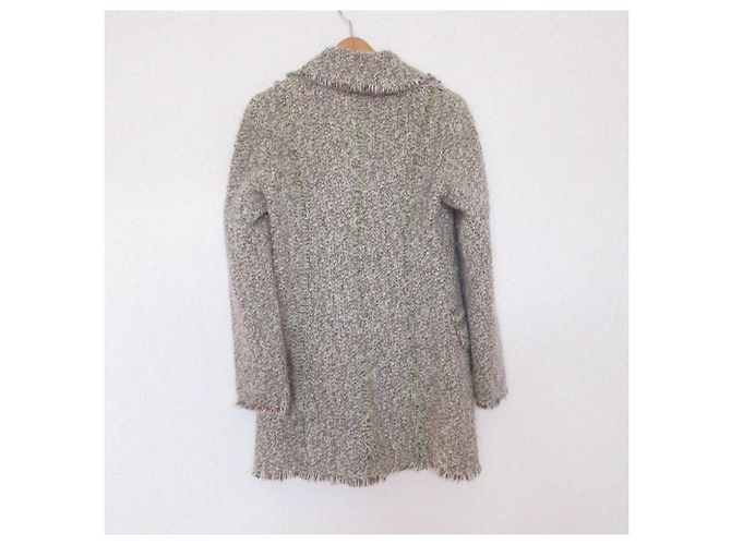 Autre Marque Abrigo de tweed EPOCA Beige Verde Verde claro - vista 2