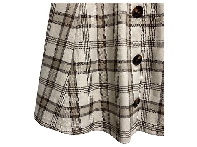 Autre Marque Falda larga acampanada Noela con detalles de trench y estampado de cuadros - vista 3