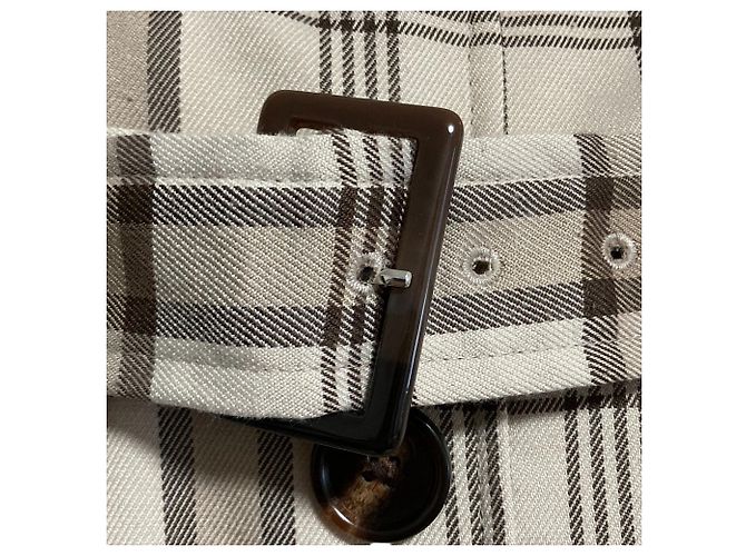 Autre Marque Falda larga acampanada Noela con detalles de trench y estampado de cuadros - vista 4