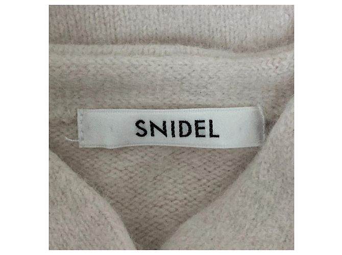 Autre Marque Snidel Strickjacke aus Angora-Mischung Weiß Roh - Ansicht 4