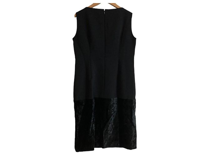 Autre Marque VELOUR STOFF KLEID ESTNATION Schwarz - Ansicht 2