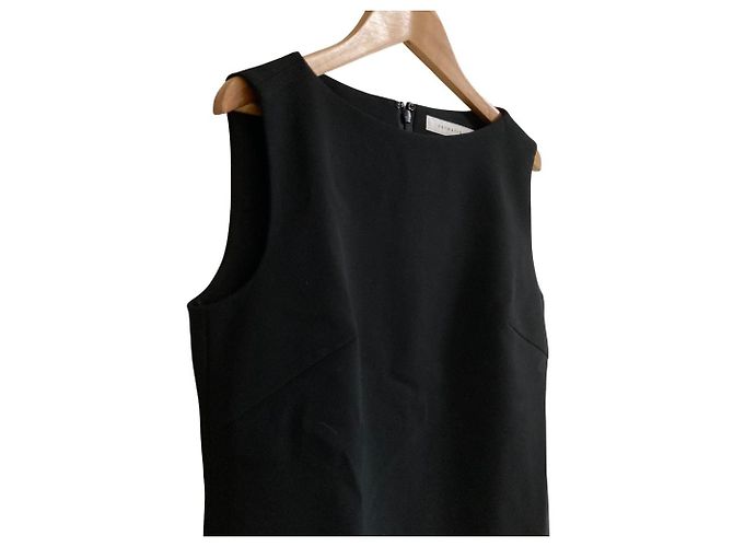 Autre Marque VELOUR STOFF KLEID ESTNATION Schwarz - Ansicht 3