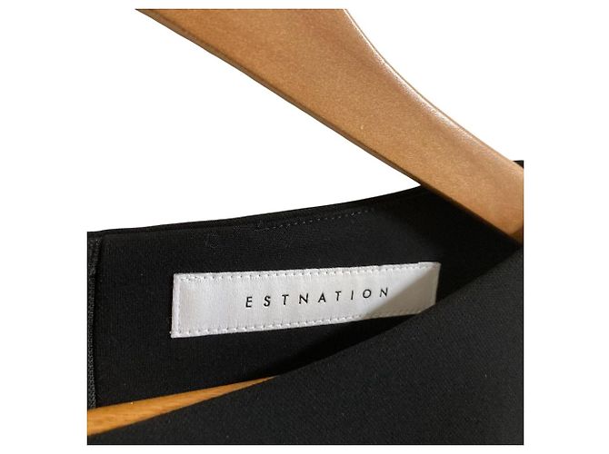 Autre Marque VELOUR STOFF KLEID ESTNATION Schwarz - Ansicht 5