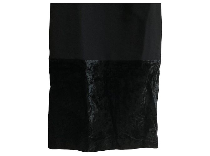 Autre Marque VELOUR STOFF KLEID ESTNATION Schwarz - Ansicht 6