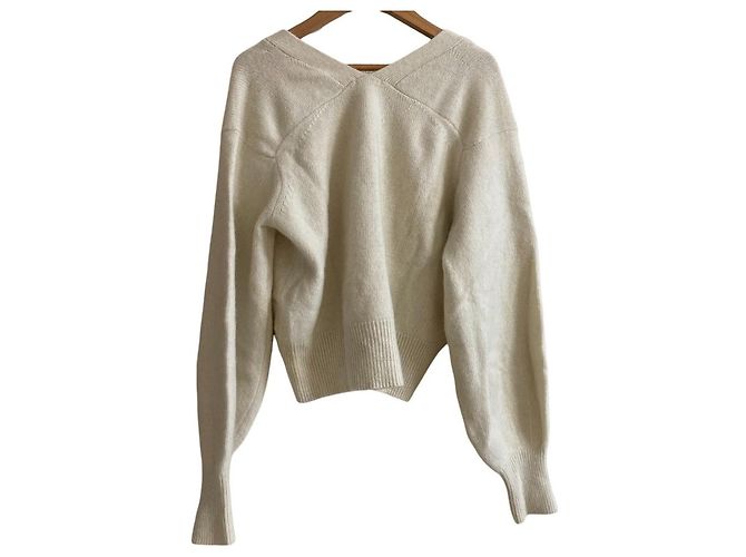 Autre Marque FRAY I.D FWNT234045 Wollstrickjacke Beige Roh - Ansicht 2