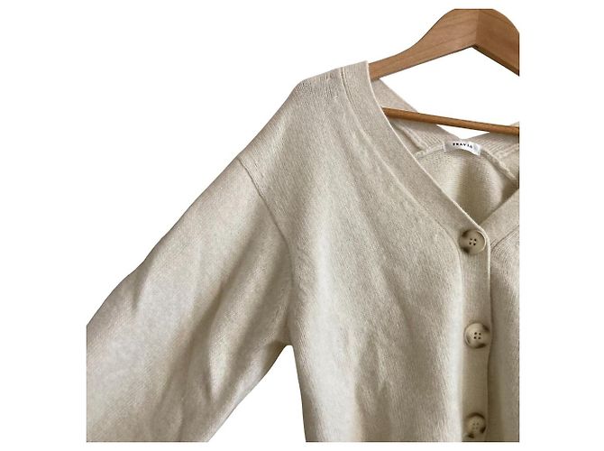 Autre Marque FRAY I.D FWNT234045 Wollstrickjacke Beige Roh - Ansicht 3
