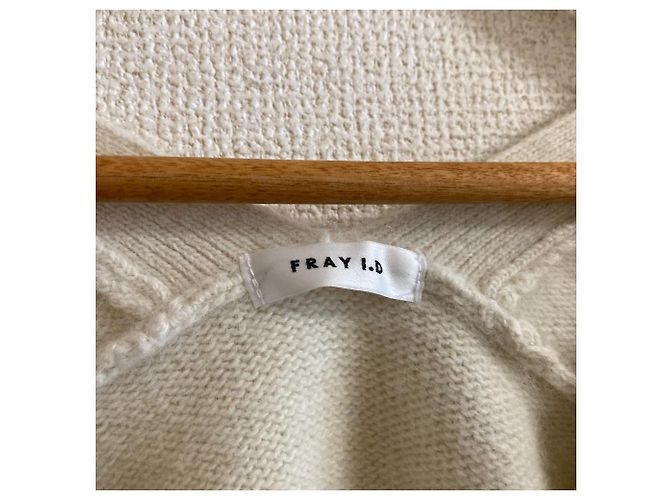 Autre Marque FRAY I.D FWNT234045 Wollstrickjacke Beige Roh - Ansicht 4