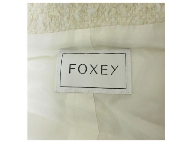 Autre Marque Vestido FOXEY Miss Edinburgh Tweed Coat Blanco Blanco roto - vista 3