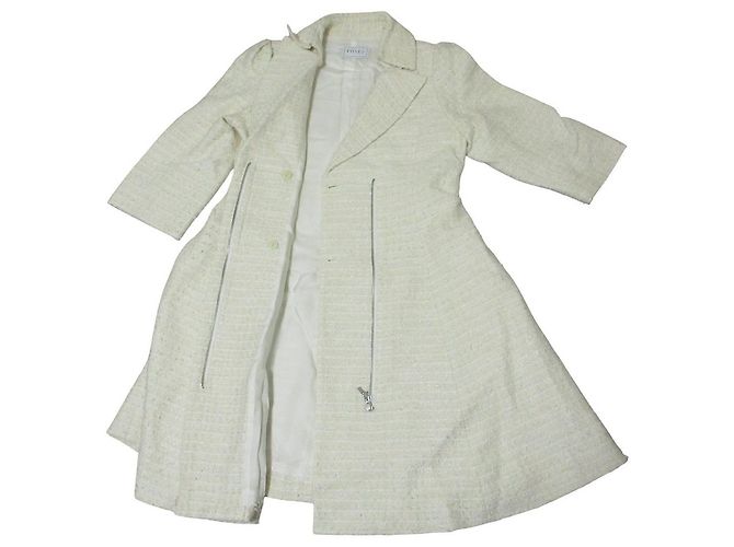 Autre Marque Vestido FOXEY Miss Edinburgh Tweed Coat Blanco Blanco roto - vista 5