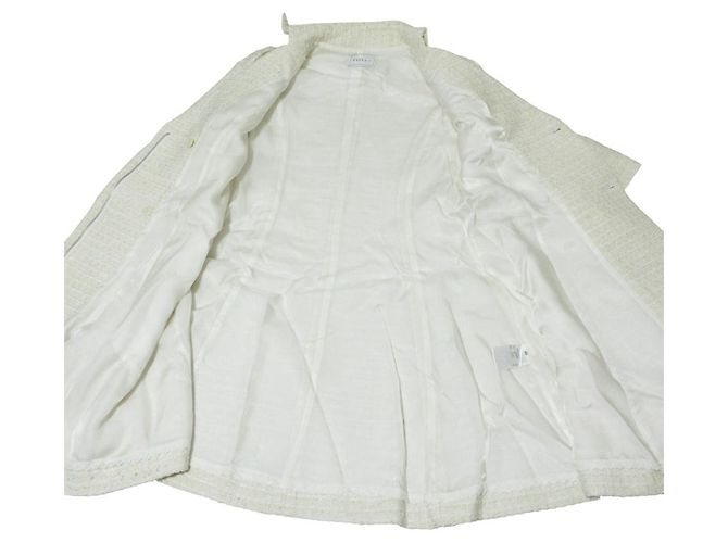 Autre Marque Vestido FOXEY Miss Edinburgh Tweed Coat Blanco Blanco roto - vista 6