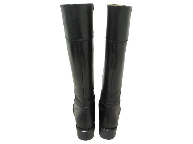 Autre Marque SAYA Lederlange Stiefel Schwarz - Ansicht 2