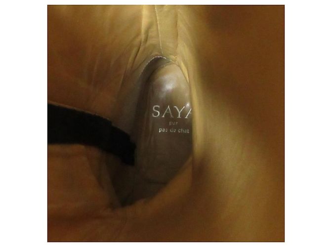 Autre Marque SAYA Lederlange Stiefel Schwarz - Ansicht 4