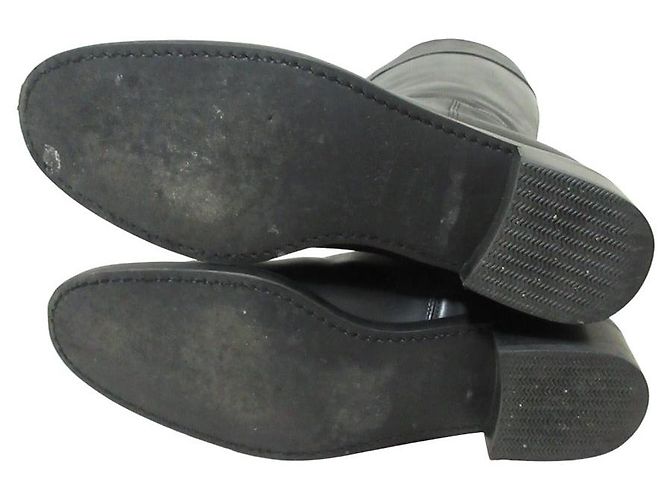 Autre Marque SAYA Lederlange Stiefel Schwarz - Ansicht 7