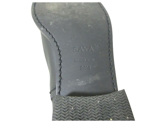 Autre Marque SAYA Lederlange Stiefel Schwarz - Ansicht 8