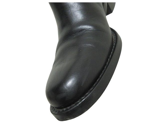 Autre Marque SAYA Lederlange Stiefel Schwarz - Ansicht 9