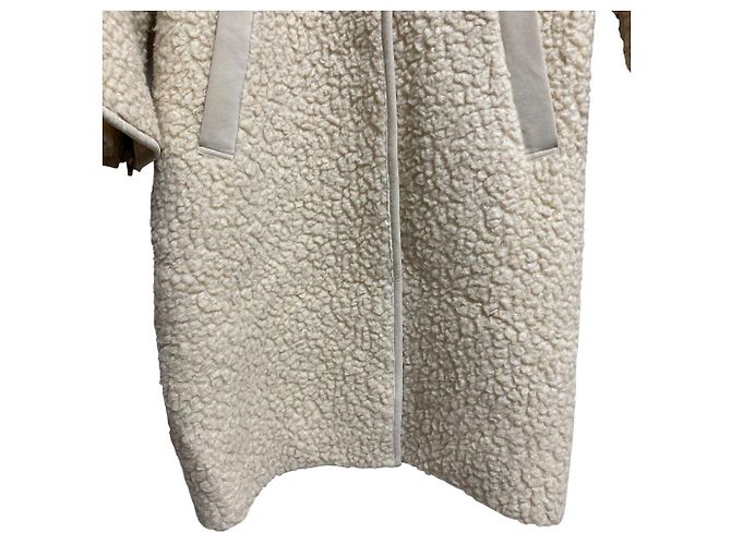 Autre Marque Abrigo largo de bouclé boa RPKO Blanco - vista 6
