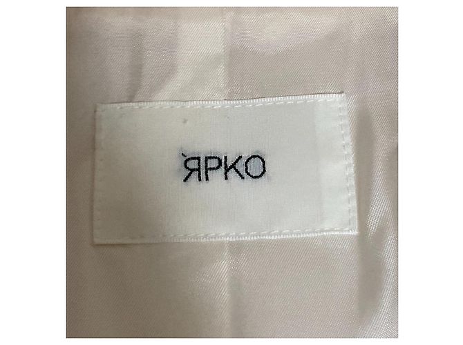 Autre Marque Abrigo largo de bouclé boa RPKO Blanco - vista 7