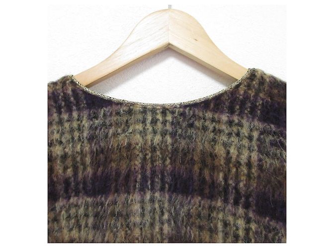Autre Marque PULL CLOTH&CROSS BALLI de mezcla de alpaca con cuadros Castaño Negro Púrpura - vista 3