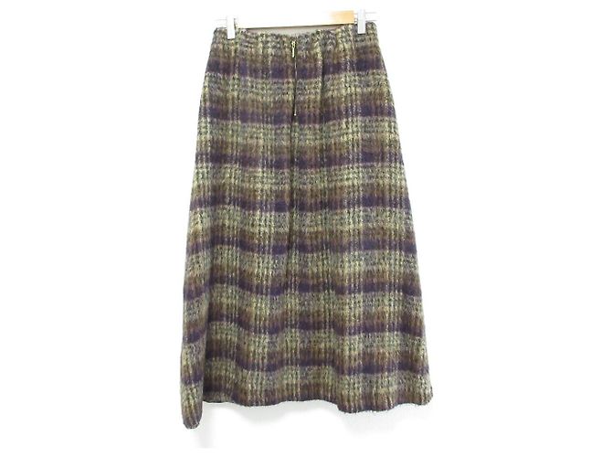 Autre Marque Falda de cuadros BALLI en mezcla de alpaca CLOTH&CROSS Castaño Negro Púrpura - vista 2