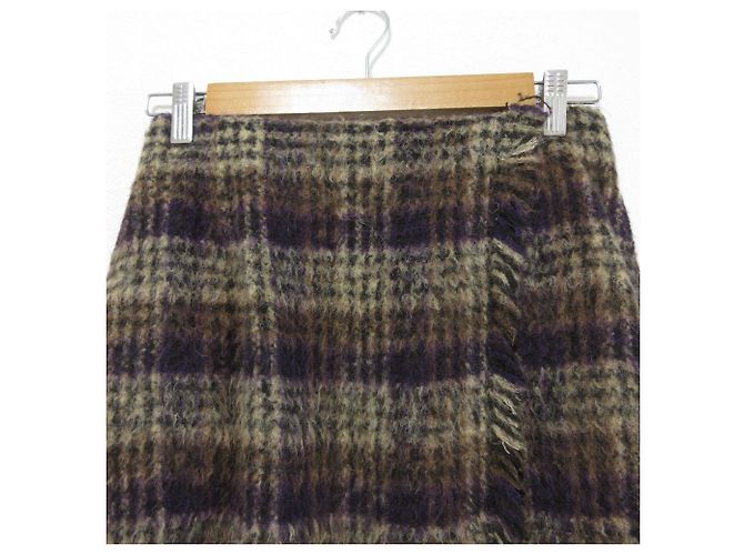 Autre Marque Falda de cuadros BALLI en mezcla de alpaca CLOTH&CROSS Castaño Negro Púrpura - vista 3