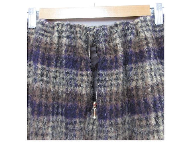 Autre Marque Falda de cuadros BALLI en mezcla de alpaca CLOTH&CROSS Castaño Negro Púrpura - vista 4