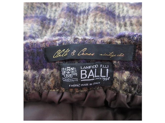 Autre Marque Falda de cuadros BALLI en mezcla de alpaca CLOTH&CROSS Castaño Negro Púrpura - vista 7