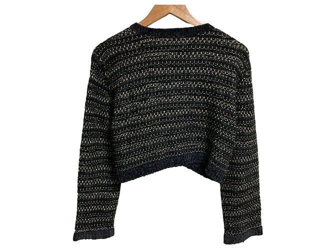 Autre Marque Enrica Strickjacke mit Borte Schwarz - Ansicht 2