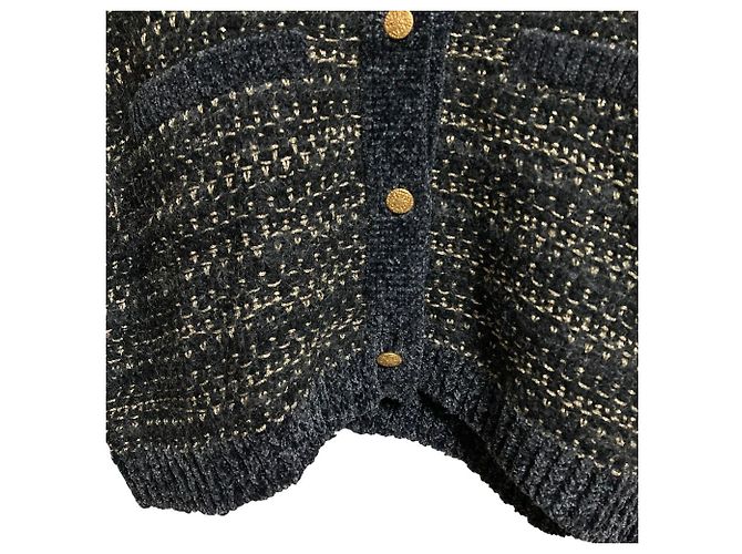 Autre Marque Enrica Strickjacke mit Borte Schwarz - Ansicht 5