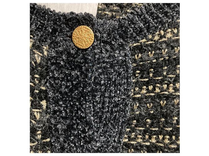 Autre Marque Enrica Strickjacke mit Borte Schwarz - Ansicht 6
