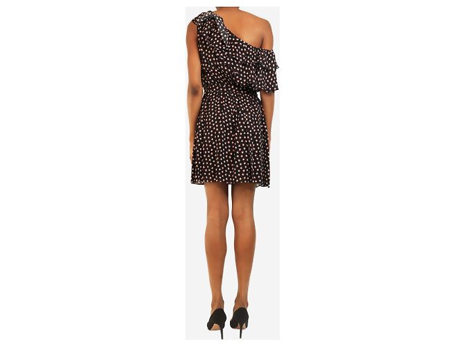 Saint Laurent Schwarzes Mini-Kleid mit einer Schulter und Sternenprint - Größe UK 10 - Ansicht 2