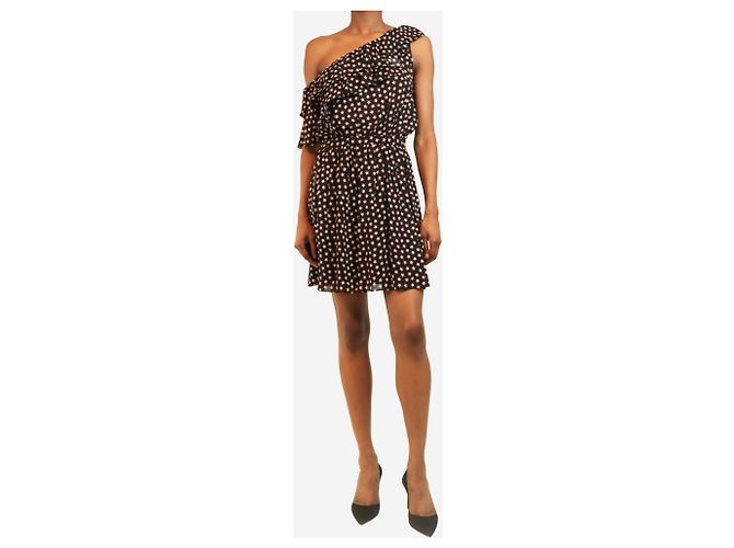 Saint Laurent Schwarzes Mini-Kleid mit einer Schulter und Sternenprint - Größe UK 10 - Ansicht 3