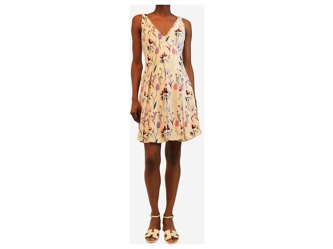 Miu Miu Rosa florales Minikleid 2014 - Größe UK 6 Pink - Ansicht 3