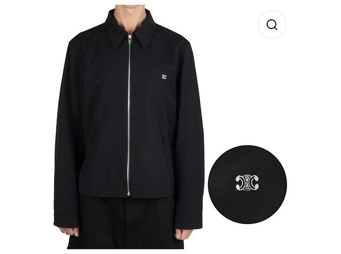 Céline Triomphe Wool-Twill Bomber Jacket Black - view 7