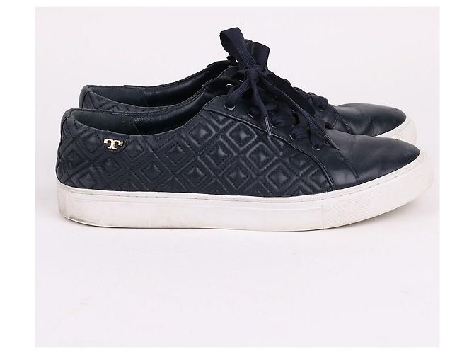 Tory Burch Sneakers in pelle blu navy da uomo - vista 6