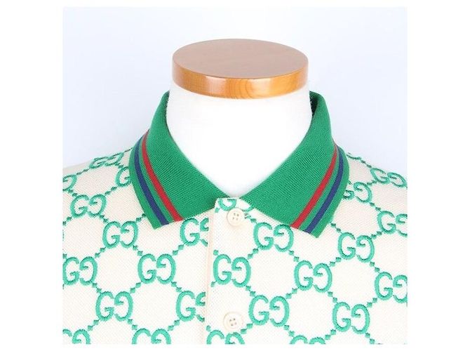 Gucci Polo mit kurzen Ärmeln und gesticktem GG-Logo Grün - Ansicht 2