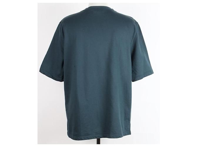 Hermès T-Shirt mit Pferdeleder-Patch Turquoise Blau - Ansicht 5
