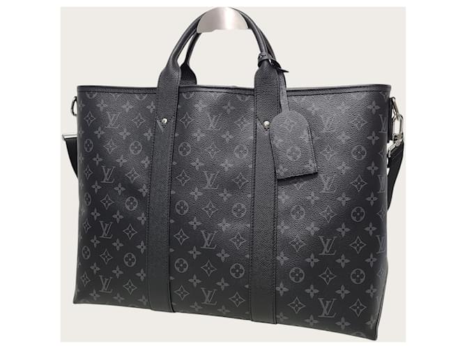 Louis Vuitton Borsa Weekend Tote a tracolla Eclipse Monogram Nero - vista 2