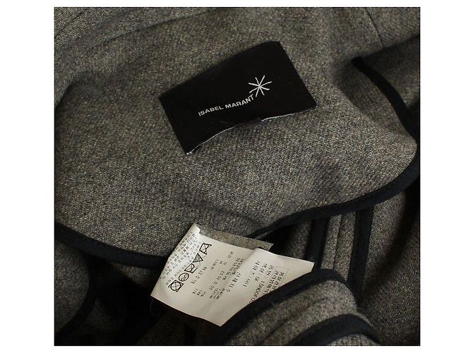 Isabel Marant Abrigo de lana gris jaspeado Castaño - vista 4